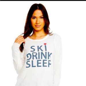 NWT Chaser "Ski Drink Sleep" Long Sleeve Tee